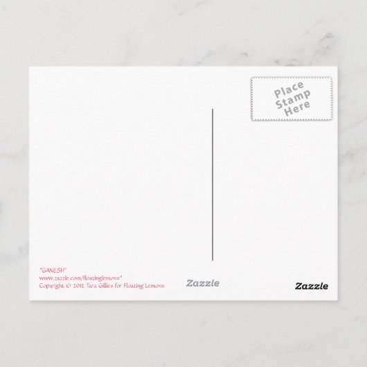 Ganesh Briefkaart (Achterkant)