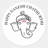 Ganesh Chathurthi Wishes | Indian God  Ronde Sticker (Voorkant)