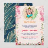 Ganesh Chaturthi Bloemen Kleurrijk Kaart (Voorkant / Achterkant)