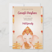 Ganesh Chaturthi kaart Digitale Ganpati nodigt uit (Voorkant)