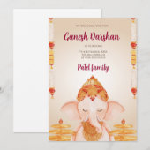 Ganesh Chaturthi kaart Digitale Ganpati nodigt uit (Voorkant / Achterkant)