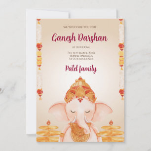 Ganesh Chaturthi kaart Digitale Ganpati uitnodigt