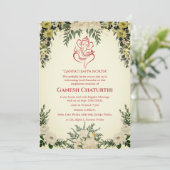 Ganesh Chaturthi Puja Floral Kaart (Staand voorkant)