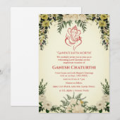 Ganesh Chaturthi Puja Floral Kaart (Voorkant / Achterkant)