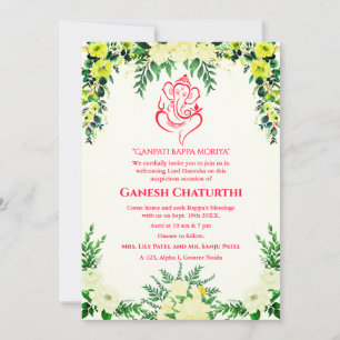 Ganesh Chaturthi Puja Floral Kaart