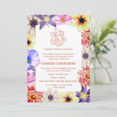 Ganesh Chaturthi Puja Floral Kaart (Staand voorkant)