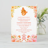 Ganesh Chaturthi Puja Floral Kaart (Staand voorkant)