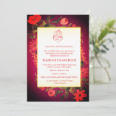 Ganesh Chaturthi Puja Floral Kaart (Staand voorkant)