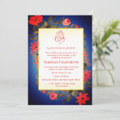 Ganesh Chaturthi Puja Floral Kaart (Staand voorkant)