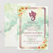 Ganesh Chaturthi Puja Floral Kaart (Voorkant / Achterkant)