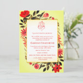Ganesh Chaturthi Puja Floral Kaart (Staand voorkant)