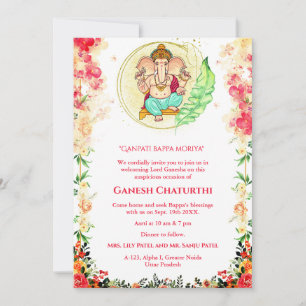Ganesh Chaturthi Puja Floral Kaart