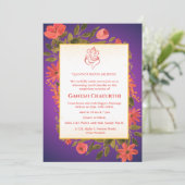 Ganesh Chaturthi Puja Floral Kaart (Staand voorkant)