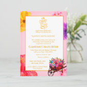 Ganesh Chaturthi Puja Floral Kaart (Staand voorkant)