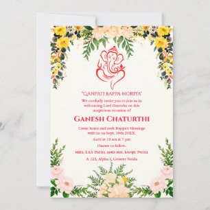 Ganesh Chaturthi Puja Floral Kaart
