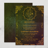 Ganesh Chaturthi Puja Glitter & Goud Kaart (Voorkant / Achterkant)