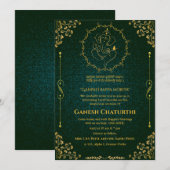Ganesh Chaturthi Puja Glitter & Goud Kaart (Voorkant / Achterkant)