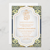 Ganesh Chaturthi Puja Golden Kaart (Voorkant / Achterkant)