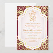 Ganesh Chaturthi Puja Golden Kaart (Voorkant / Achterkant)