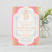 Ganesh Chaturthi Puja Golden Kaart (Staand voorkant)
