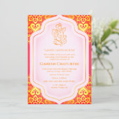 Ganesh Chaturthi Puja Golden Kaart (Staand voorkant)