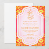 Ganesh Chaturthi Puja Golden Kaart (Voorkant / Achterkant)