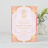 Ganesh Chaturthi Puja Golden Kaart (Staand voorkant)