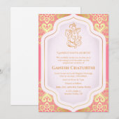 Ganesh Chaturthi Puja Golden Kaart (Voorkant / Achterkant)