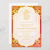 Ganesh Chaturthi Puja Golden Kaart (Voorkant / Achterkant)