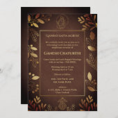 Ganesh Chaturthi Puja gouden elementen Kaart (Voorkant / Achterkant)