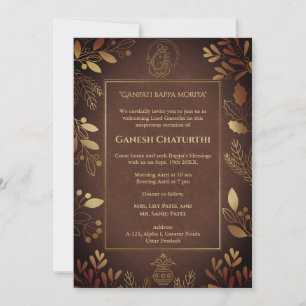 Ganesh Chaturthi Puja gouden elementen Kaart