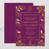 Ganesh Chaturthi Puja gouden elementen Kaart (Voorkant / Achterkant)