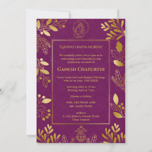 Ganesh Chaturthi Puja gouden elementen Kaart