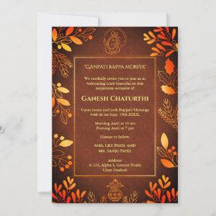 Ganesh Chaturthi Puja gouden elementen Kaart