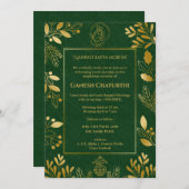 Ganesh Chaturthi Puja gouden elementen Kaart (Voorkant / Achterkant)