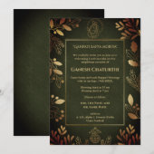 Ganesh Chaturthi Puja gouden elementen Kaart (Voorkant / Achterkant)