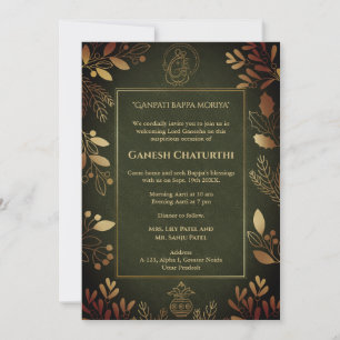 Ganesh Chaturthi Puja gouden elementen Kaart