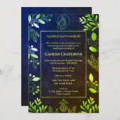 Ganesh Chaturthi Puja gouden elementen Kaart (Voorkant / Achterkant)