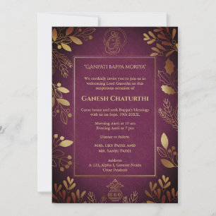 Ganesh Chaturthi Puja gouden elementen Kaart
