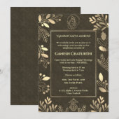 Ganesh Chaturthi Puja gouden elementen Kaart (Voorkant / Achterkant)