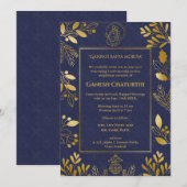 Ganesh Chaturthi Puja gouden elementen Kaart (Voorkant / Achterkant)