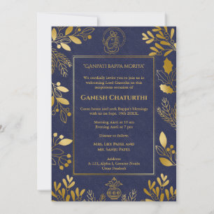 Ganesh Chaturthi Puja gouden elementen Kaart