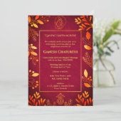 Ganesh Chaturthi Puja gouden elementen Kaart (Staand voorkant)