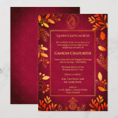 Ganesh Chaturthi Puja gouden elementen Kaart (Voorkant / Achterkant)