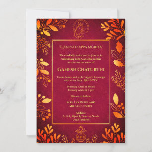 Ganesh Chaturthi Puja gouden elementen Kaart