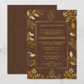 Ganesh Chaturthi Puja gouden elementen Kaart (Voorkant / Achterkant)