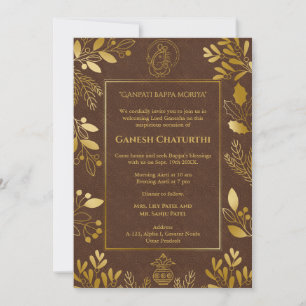 Ganesh Chaturthi Puja gouden elementen Kaart