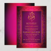 Ganesh Chaturthi Puja Kaart (Voorkant / Achterkant)