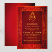 Ganesh Chaturthi Puja Kaart (Voorkant / Achterkant)