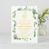 Ganesh Chaturthi Puja Minimal Leafy Tropisch Kaart (Staand voorkant)